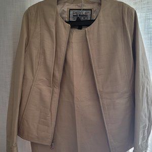 Leather Blazer and Skirt